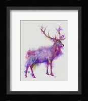 Deer 1 Rainbow Splash Purple Pink Fine Art Print