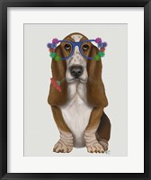 Basset Hound Flower Glasses Fine Art Print