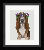 Basset Hound Flower Glasses Fine Art Print