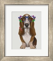 Basset Hound Flower Glasses Fine Art Print