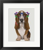 Basset Hound Flower Glasses Fine Art Print