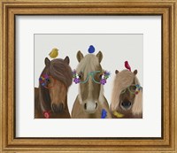 Horse Trio with Flower Glasses Fine Art Print