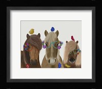 Horse Trio with Flower Glasses Fine Art Print