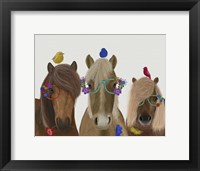 Horse Trio with Flower Glasses Fine Art Print