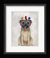 Pug and Flower Glasses Fine Art Print