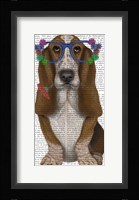 Basset Hound Flower Glasses Fine Art Print