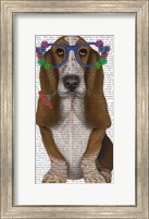 Basset Hound Flower Glasses Fine Art Print