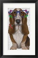 Basset Hound Flower Glasses Fine Art Print