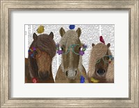 Horse Trio with Flower Glasses Fine Art Print