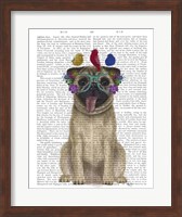 Pug and Flower Glasses Fine Art Print