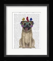 Pug and Flower Glasses Fine Art Print