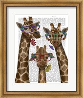 Giraffe and Flower Glasses, Trio Fine Art Print
