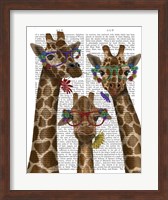 Giraffe and Flower Glasses, Trio Fine Art Print