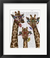 Giraffe and Flower Glasses, Trio Fine Art Print