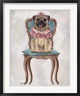 Pug Princess on Chair Fine Art Print