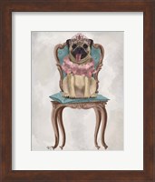 Pug Princess on Chair Fine Art Print