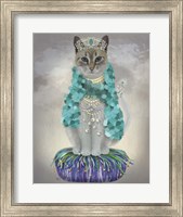 Grey Cat With Bells, Full Fine Art Print