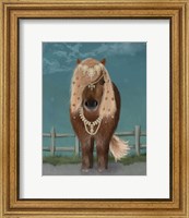 Horse Brown Pony with Bells, Full Fine Art Print