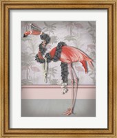 Flamingo and Pearls, Full Fine Art Print