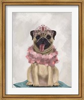 Pug Princess On Cushion Fine Art Print