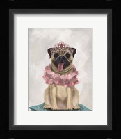 Pug Princess On Cushion Fine Art Print