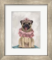 Pug Princess On Cushion Fine Art Print