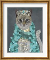 Grey Cat With Bells, Portrait Fine Art Print