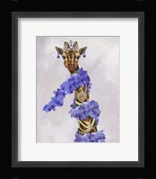 Giraffe with Purple Boa Fine Art Print