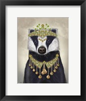 Badger with Tiara, Portrait Fine Art Print
