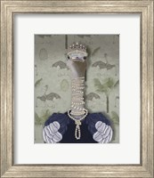 Ostrich and Pearls, Portrait Fine Art Print