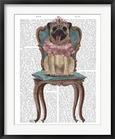 Pug Princess on Chair Fine Art Print