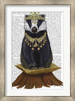 Badger with Tiara, Full Fine Art Print