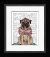 Pug Princess On Cushion Fine Art Print