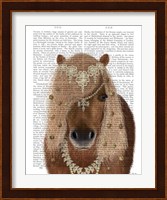 Horse Brown Pony with Bells, Portrait Fine Art Print