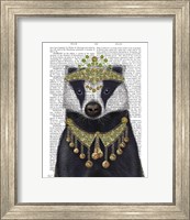 Badger with Tiara, Portrait Fine Art Print