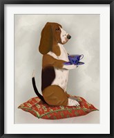 Basset Hound Taking Tea Fine Art Print