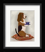 Basset Hound Taking Tea Fine Art Print