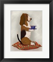 Basset Hound Taking Tea Fine Art Print