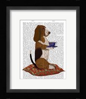 Basset Hound Taking Tea Fine Art Print