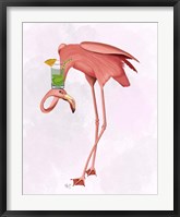 Flamingo and Cocktail 1 Fine Art Print