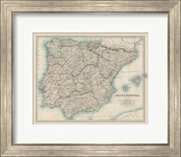Map of Spain & Portugal Fine Art Print