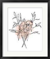 Lilies on Pink I Framed Print