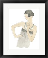 Flapper Fashion Sketches V Framed Print