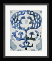 Sapphire Ikat I Framed Print
