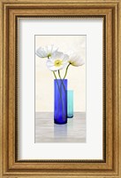 Poppies in crystal vases (Aqua II) Fine Art Print
