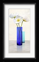 Poppies in crystal vases (Aqua II) Fine Art Print