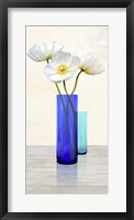 Poppies in crystal vases (Aqua II) Fine Art Print