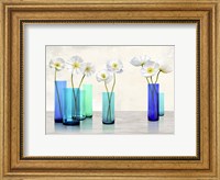 Poppies in crystal vases (Aqua palette) Fine Art Print