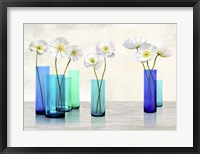 Poppies in crystal vases (Aqua palette) Fine Art Print