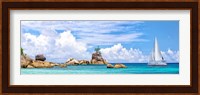 Sailboat at La Digue, Seychelles Fine Art Print